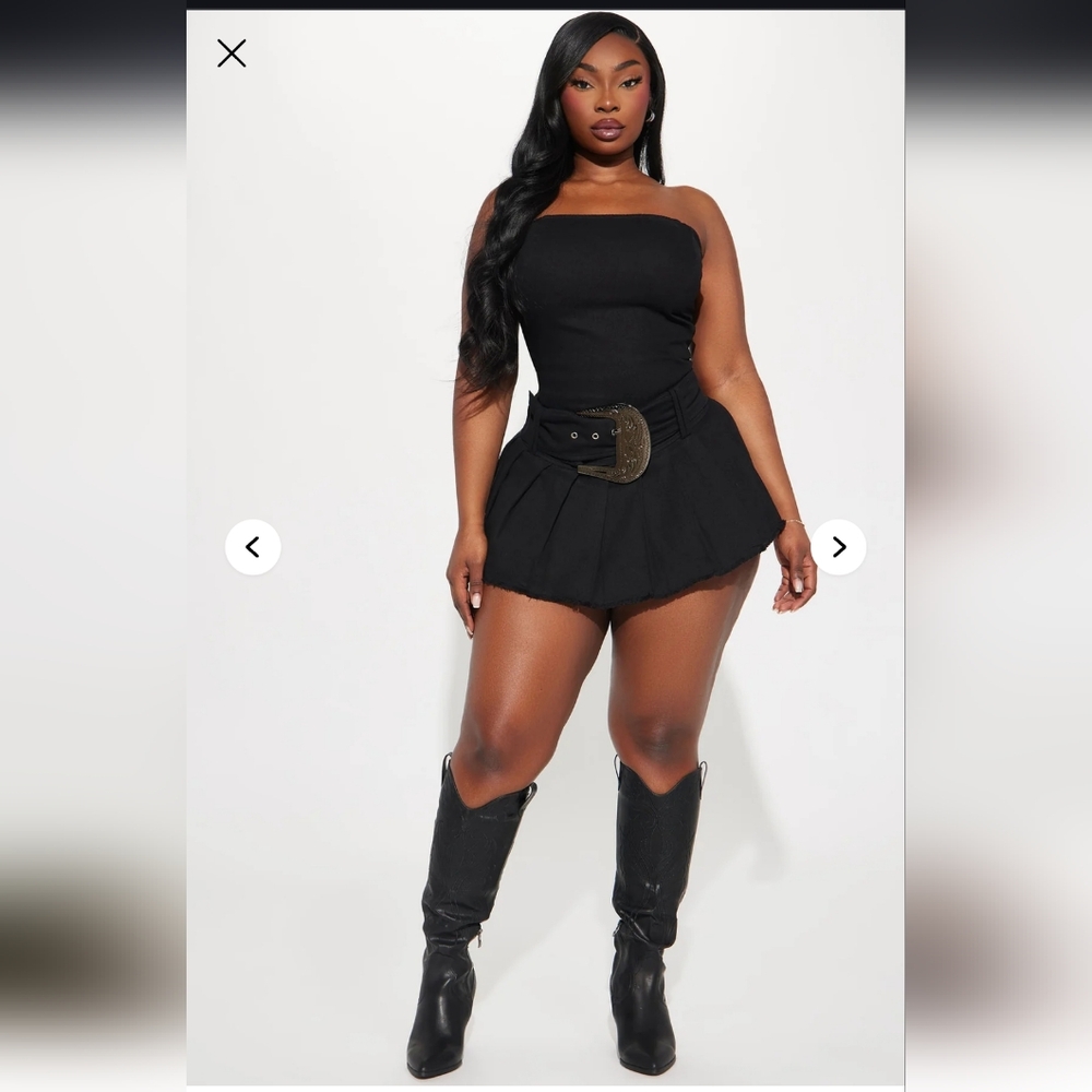 Fashion Nova Black Strapless Romper
